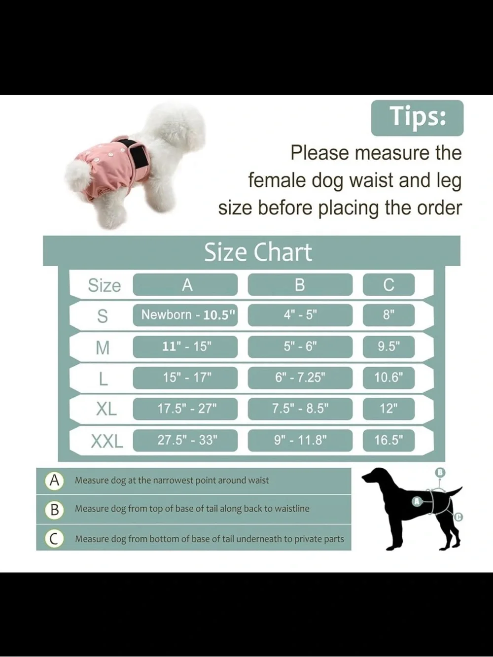 Grecle Floral Print XXL Dog Diaper Stack (5)  - NWOT | Size Chart Included